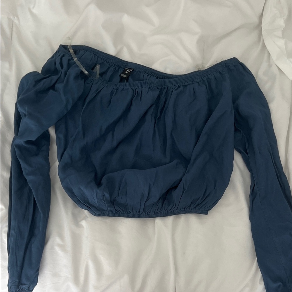 Windsor Teal Off-Shoulder Blouse